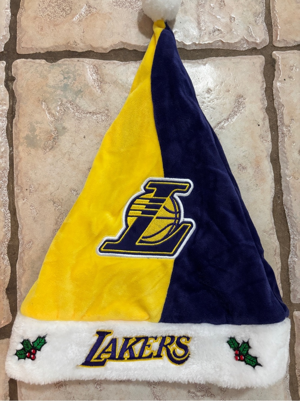Los Angeles Lakers Holiday Santa Hat NBA Yellow & Purple collectible FOCO